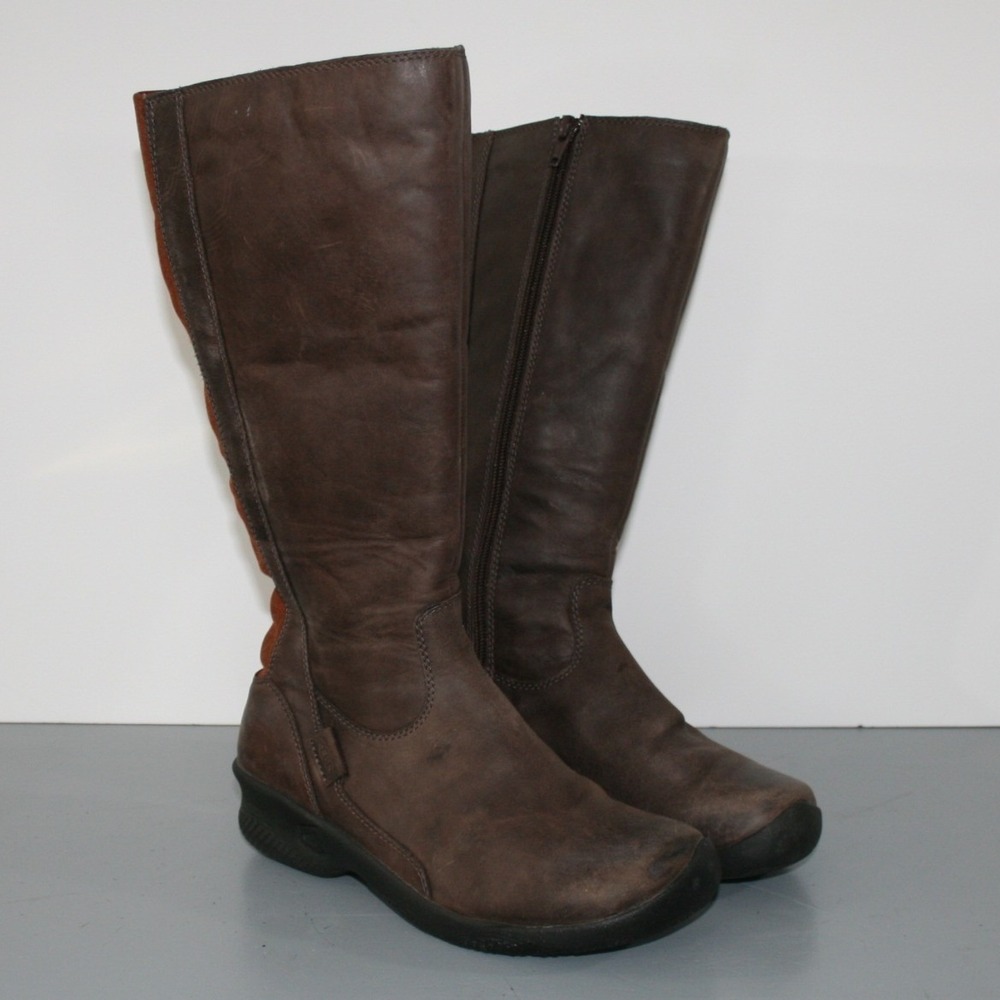 KEEN Boots Women's Size 6 Brown Leather Zip Tall Comfort Outdoor